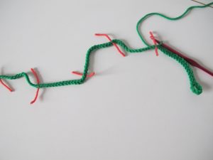 green crochet chain