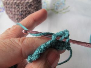 Second stage of treble stitch