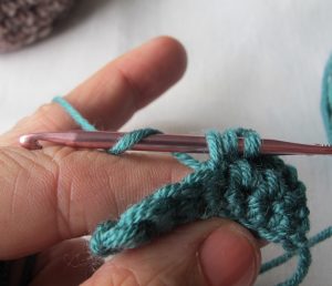 Step 3 in treble crochet stitch