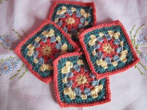 Coral floral square colourway