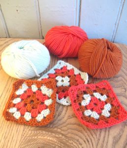 shades of wool and granny squares