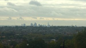 The view of the city of London from Ally Pally