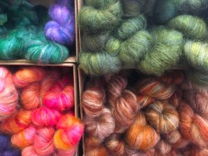 Fluffy wool in bright colours