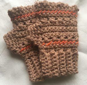 chunky crocheted mittens