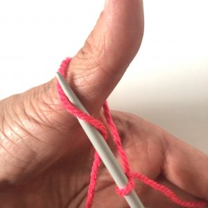 Thumb cast on step 3