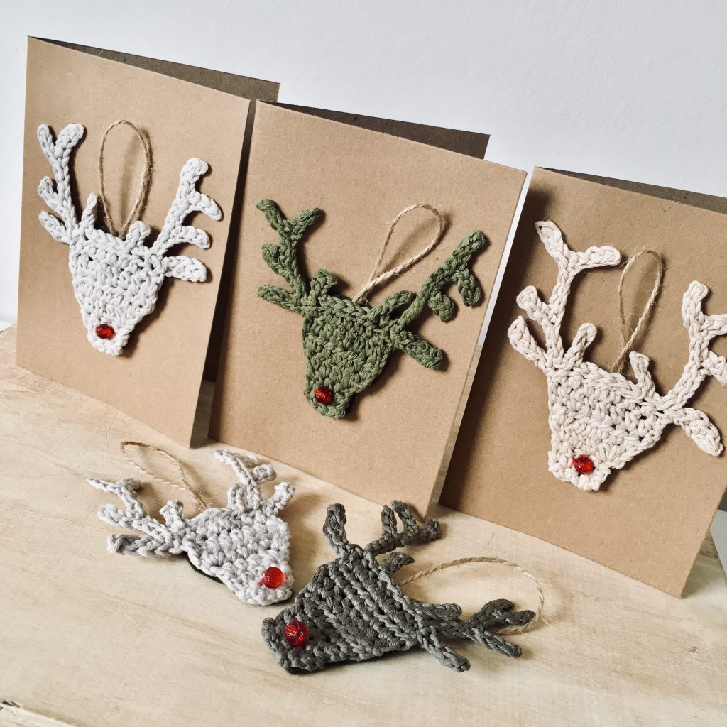 Reindeer crocheted Xmas decorations